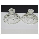 2 VTG Fenton Opalescent Candle Holders