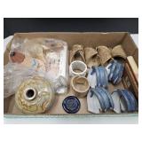 Pottery Napking Rings, Signed Pottery Insense +