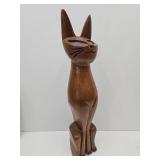 MCM Large  29 3/4" high Wood  Cat Statue