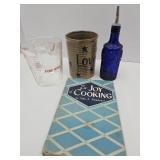 Fire King Measuring Cup, Pioneer Woman Bottle ++