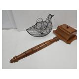 Chicken Egg Basket & Wall Decor Maple Drawer
