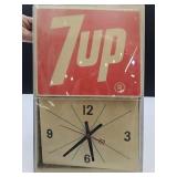 Vintage 7-Up Cola Electric Clock 12x18"