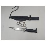12" Knife W Sheath & Knuckles