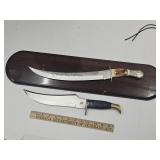 Bowie Knife & Small Sward W Wood. Needs Mount