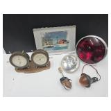 VTG Red Car Light, Thermometer +