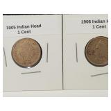 1905-1906 Indian Head Penny Coins