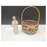 Longaberger Basket 5.5" & Willow Tree Angel