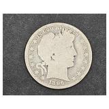 1896 Silver Barber Half Dollar Coin