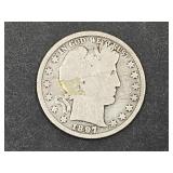 1897 Silver Barber Half Dollar Coin