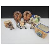 VTG Pottery Planters Donkies, Duck & Turkeys