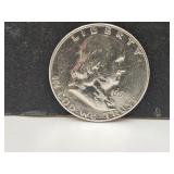 1954 Franklin Silver Half Dollar Coin