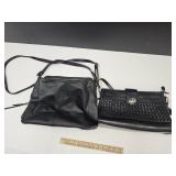 Black LEather Purse 15" W & Coldwater Creek Purse