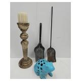 Cast Iron Frog, Candle & Coal Shovels