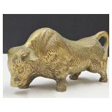 Solid Brass Charging Bull 6" Long