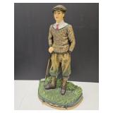 Vintage Cast Iron Golfer Door Stop 14" H