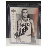 Bob Pettit Signed Basket Ball Hawks Card NO COA