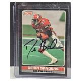 Deion Sanders Signed Football Card NO COA