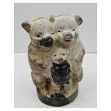 3 Little Pigs Cast Iron Bank 4 1/2"