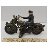 Vintage Hubley 8.5"  Cast iron Toy Motorcycle