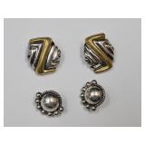 2 PR Sterling Silver Earrings See Weight