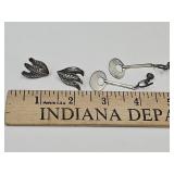 2 PR Screw Backs Sterling Silver Earrings See WT