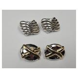 2 PR Sterling Silver Earrings See Weight