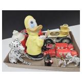 Ceramic Firemen Planters & Cars +