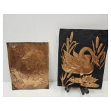 2  MCM Metal Copper Art Approx 8.5  x 10"