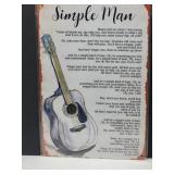 New Simple Man Lyrics Metal Sign 8" x 12"