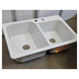 Double Fiberglass  Sink 33 x 22 x 9" D
