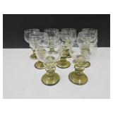Vintage Olive Green Wine Glasses