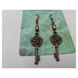 Rose Key Earrings