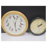 2 Clocks: Bird 13" W & Quartz 10" W