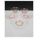 Pink Glass Depressionware Up To 7" Wide