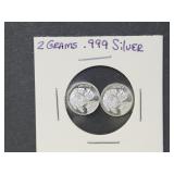 2 Grams .999 Silver Indian Head / Buffalo