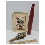Fireman Tools? Brass Nozzel, Sign +