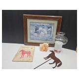 Metal Horse Yard Sign, & Picture, Plater ++