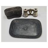 Paris Opera Glasses w Case & 7" Bowman Hotel Tray
