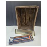 Wood Crate & DeLuxe Cribbage Set  Game