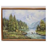 Framed & Signed Joyce Oil on Canvas Art 38 X 26"