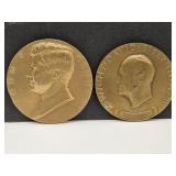 Kennedy & Eisenhower Bronze  Large Medallions