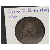 1918 George V British Penny