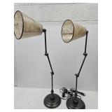 2 Adjustable Lamps Modern Industrial Style 33" h