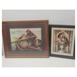 22x18" Emile RENOUF Print + Floral Picture