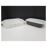 Corning Ware Dish 10x12"& Bialetti Stoneware 10x8"