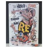 New Rat Fink Metal Sign 8" x 12"