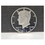 2013 Silver From Proof Set Kennedy Half Dollar Coi