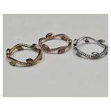 3 Vine Rings Size 8