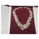 VTG Glass Stone Necklace in Velvet Box