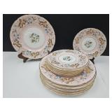 Coalport Strange Orchid Plates Gold Leaf Up To 11"